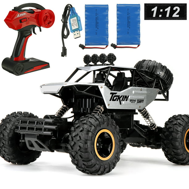 Yexmas 1:12 RC Cars Remote Control Car 4WD Monster Truck 2.4 GHz with 2 Batteries Gift for Boys Kids and Adults