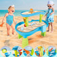 Yexmas Sand Water Table Toys for Toddlers,2-Tier Rain Pond Activity Sensory Play Table Beach Summer Outdoor Toys for Kids Boy Girls