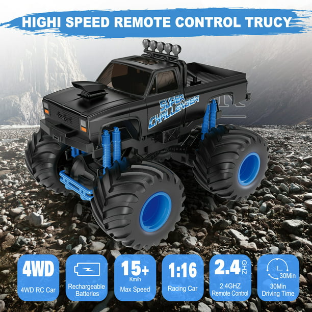 Yexmas 1:16 RC Cars for Boys Age 4-7 8-12 - All Terrain Remote Control Car with 2 Batteries for 60 Minutes Playtime - RC Drift Car for Boys and Girls