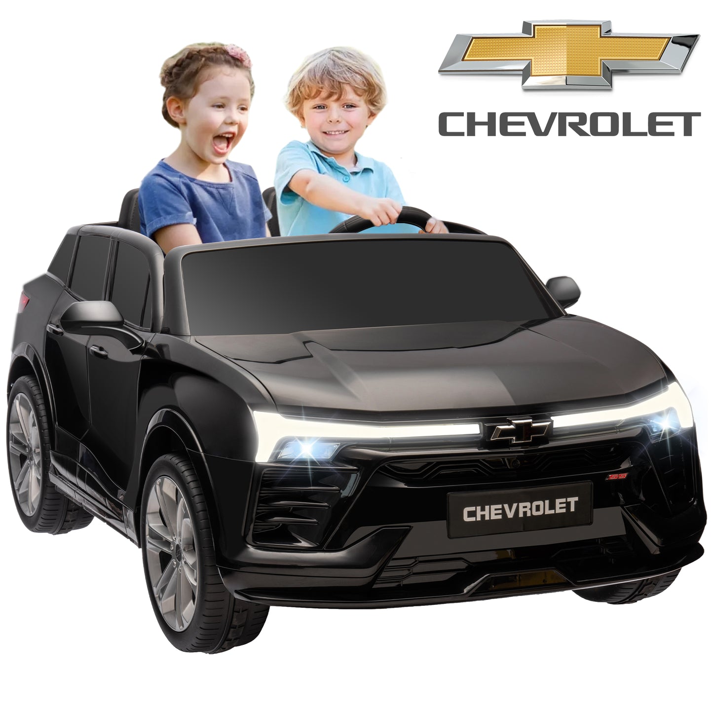 24V Kids Ride on Car, Licensed Chevrolet Blazer EV SS 2 Seater Ride on Toy Truck with Remote, Electric Cars for Kids Boys Girls, LED Lights,MP3 Music, Bluetooth