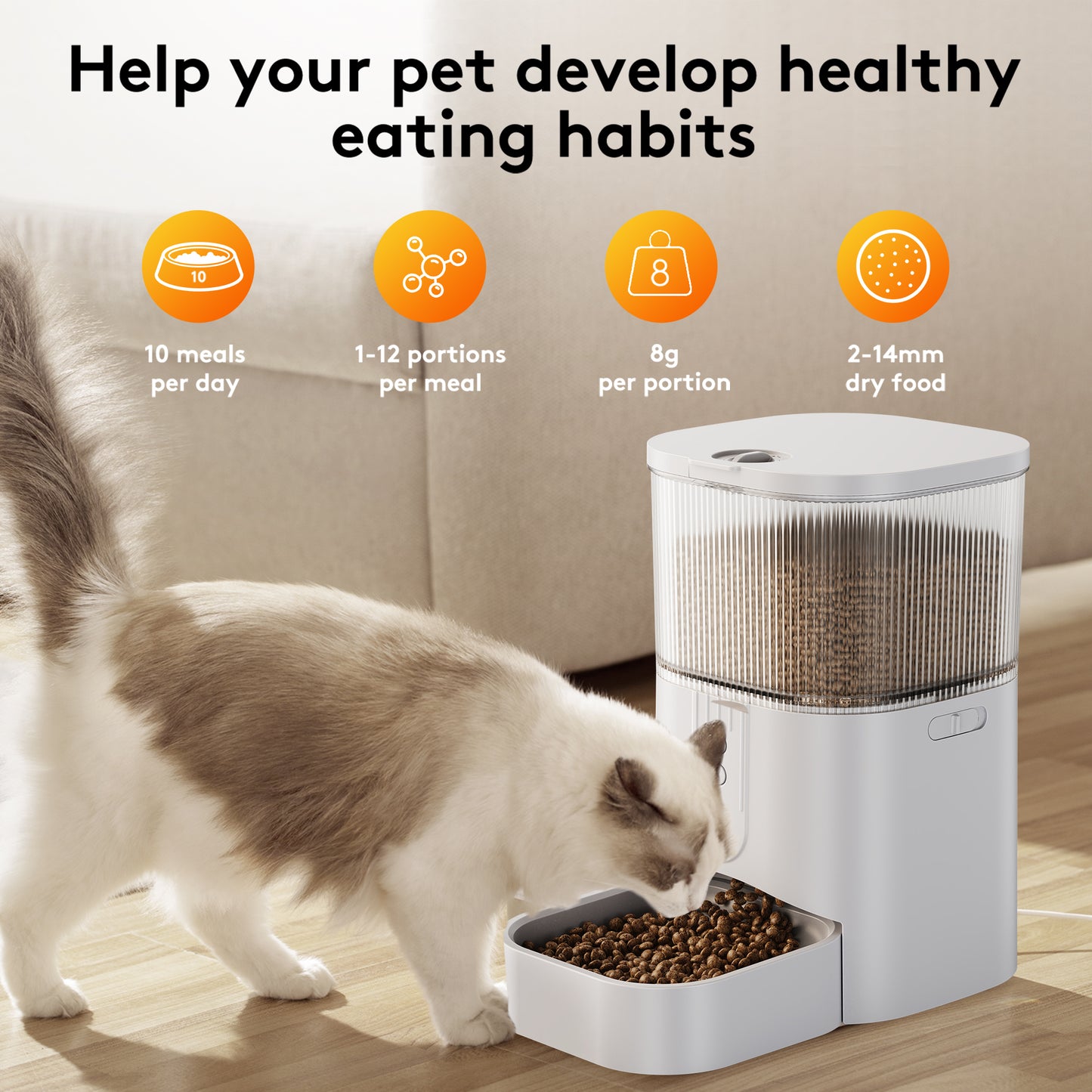 Zoolike Automatic Cat Feeder with Camera，1080P HD Video with Night Vision, 2.4G WiFi Smart Food Dispenser with APP Control for Cat&amp;Dog,3L