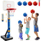 Yexmas Kids Basketball Hoop ,Pool Basketball Hoop, Height Adjustable Toddlers Basketball Hoop with 4 Balls, Indoor Outdoor, Basketball Summer Swimming Pool Toys Gifts for Boys Girls