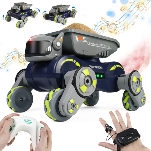 Yexmas 8WD Gesture Sensing RC Stunt Car, 2.4GHz Remote Control Robot Toys for Boys Girls Kids 8-12 and up