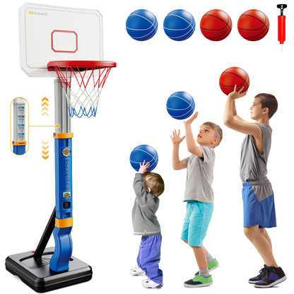 Yexmas Kids Basketball Hoop ,Pool Basketball Hoop, Height Adjustable Toddlers Basketball Hoop with 4 Balls, Indoor Outdoor, Basketball Summer Swimming Pool Toys Gifts for Boys Girls