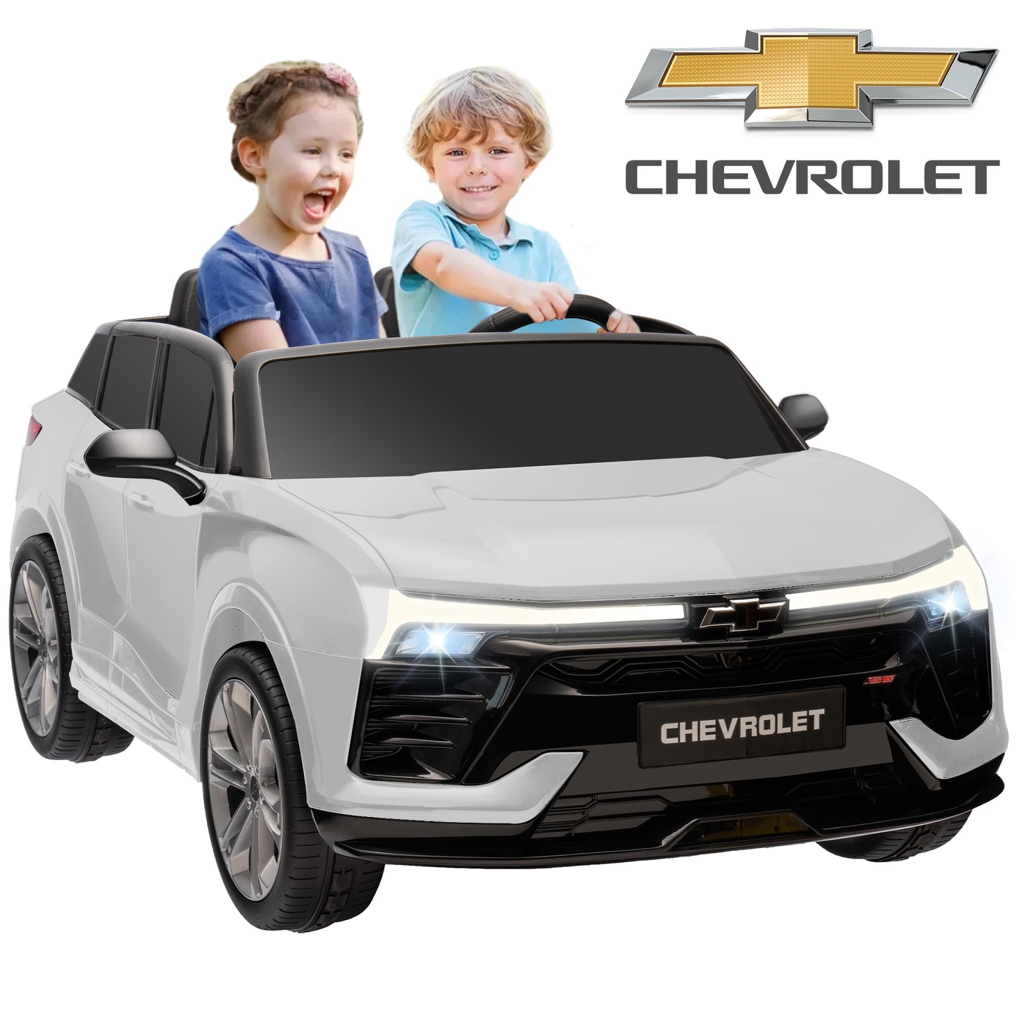 24V Kids Ride on Car, Licensed Chevrolet Blazer EV SS 2 Seater Ride on Toy Truck with Remote, Electric Cars for Kids Boys Girls, LED Lights,MP3 Music, Bluetooth