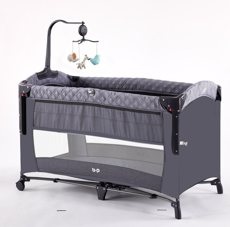 TEAYINGDE 5 in 1 Baby Playard with Bassinet, Nursery Center Playard, Black