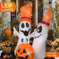 Yexmas 6 FT Halloween Inflatables, Pumpkin and Ghost, Halloween Outdoor Decoration with Built-in LED Lights, Blow Up Halloween Decoration for Yard, Lawn, Garden Décor