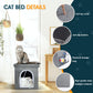 Zoolike Foldable Cat Bed for Indoor Cats, Large Cat Cube for Pet Cat House with Cat Scratch Board & Cat Ball