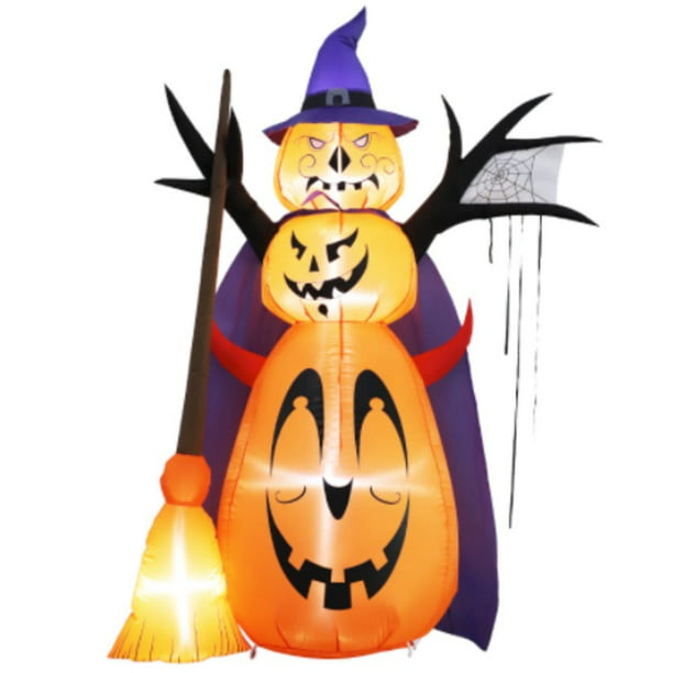 Yexmas 6 FT Inflatable Halloween Pumpkins Stack Holiday Decor - Spooky Blow-Up Yard Decorations with Built-in LED Lights - Orange Halloween Inflatable