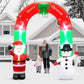 Yexmas 8FT Christmas Inflatable Archway,Christmas Blow Up Yard Decorations with Santa Claus and Snowman,Outdoor Christmas Decorations with Bow LED Lights