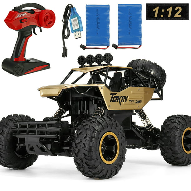 Yexmas 1:12 RC Cars Remote Control Car 4WD Monster Truck 2.4 GHz with 2 Batteries Gift for Boys Kids and Adults