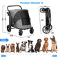 Zoolike Dog Stroller for Medium/Large Dogs One-Click Folding,Extra Large Pet Stroller with Storage Pocket,Cat Stroller with Shock Absorption，Black