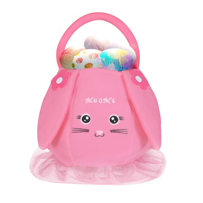 Yexmas Easter Basket Plush Easter Bunny Bags Easter Basket Rabbit Buckets Easter Tote Bags Children Gift Storage Handbag Easter Basket Stuffers