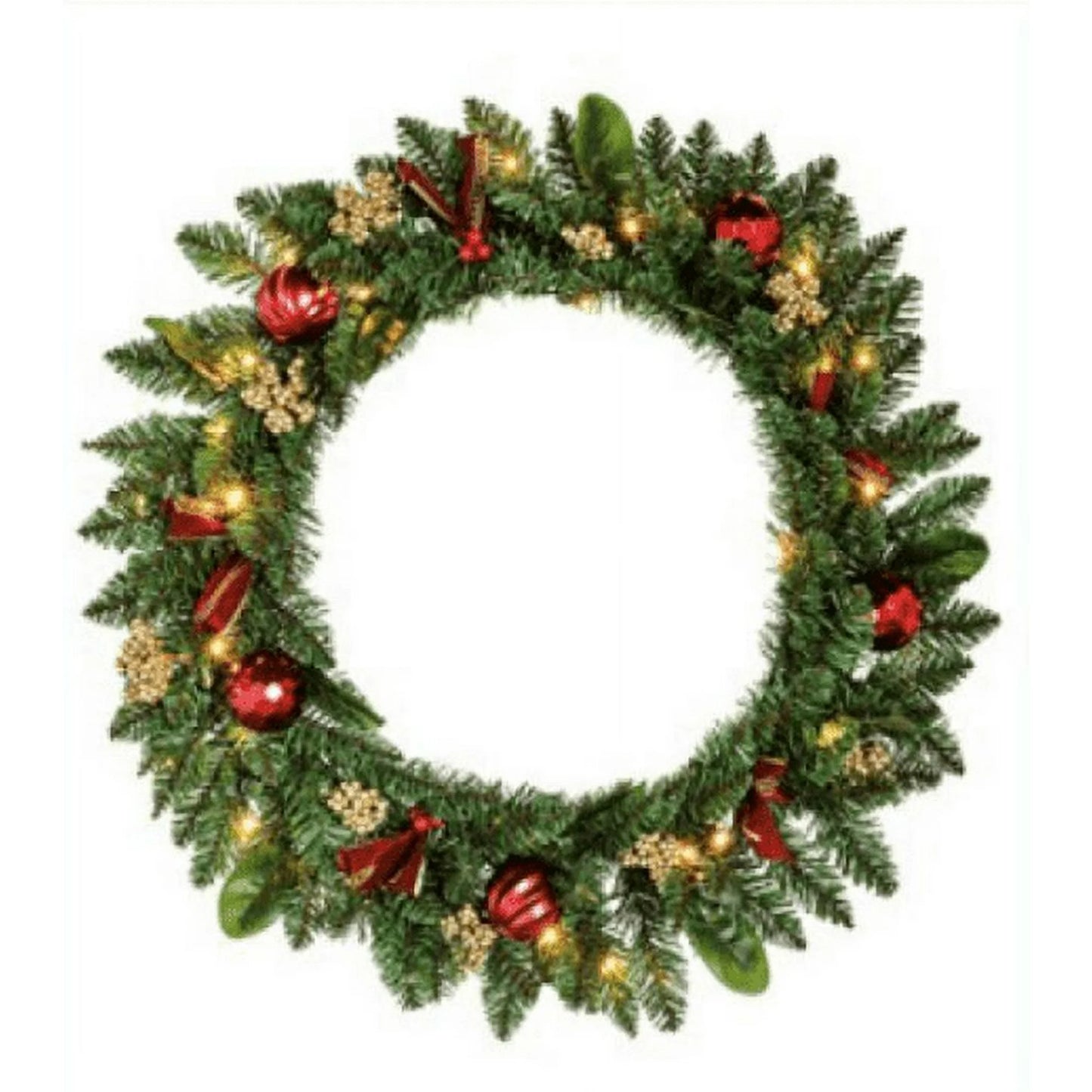 Yexmas 24in Pre-Lit Battery Powered Christmas Wreath