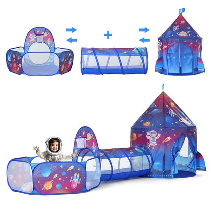 Yexmas 3 in 1 Kids Ball Pit with Play Tent and Play Tunnel, Kids Pop Up Tent for Indoor Outdoor, Toys for Boys Girls Babies Toddlers Playhouse