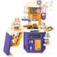 Yexmas Play Kitchen Set for Kids, 35 Inch Pretend Food Kitchen Toys for Toddlers, Kitchen Playset with Sound, Light, Spray Simulation, Kitchen Accessories Gift for Girls Boys Age 2 3 4 5 6 7