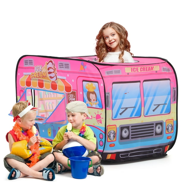 Yexmas Police car Pop Up Tent with Carrying Case, Playhouse Indoor and Outdoor Kids Play Tent for Boys and Girls Children 3+ Years Gift