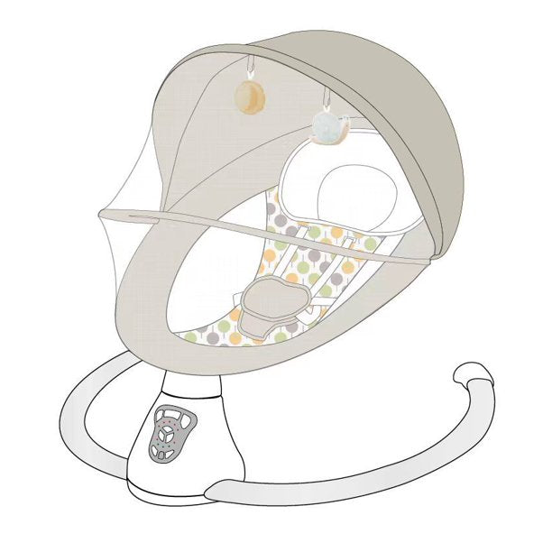 TEAYINGDE Baby Swing for Infants APP Remote Bluetooth Control 5 Speed 10 Lullabies USB Plug(Gray) Battery not included