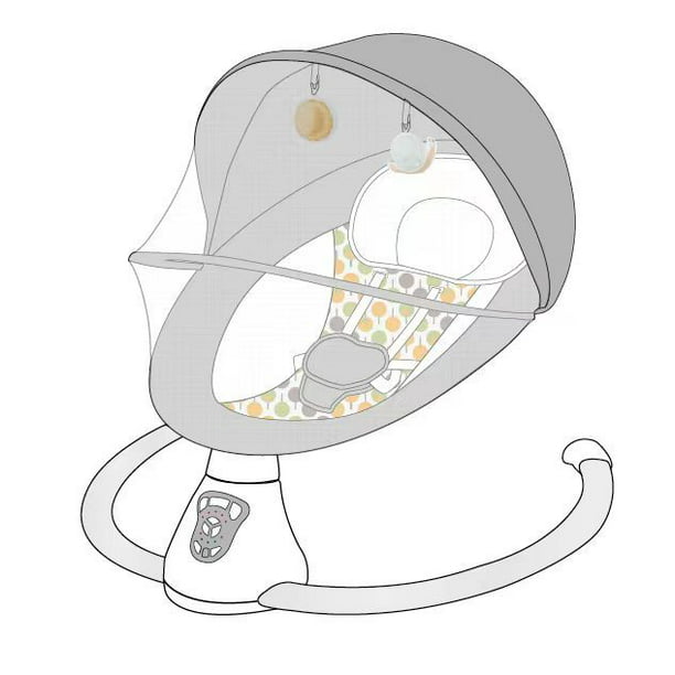 TEAYINGDE Baby Swing for Infants APP Remote Bluetooth Control 5 Speed 10 Lullabies USB Plug(Gray) Battery not included