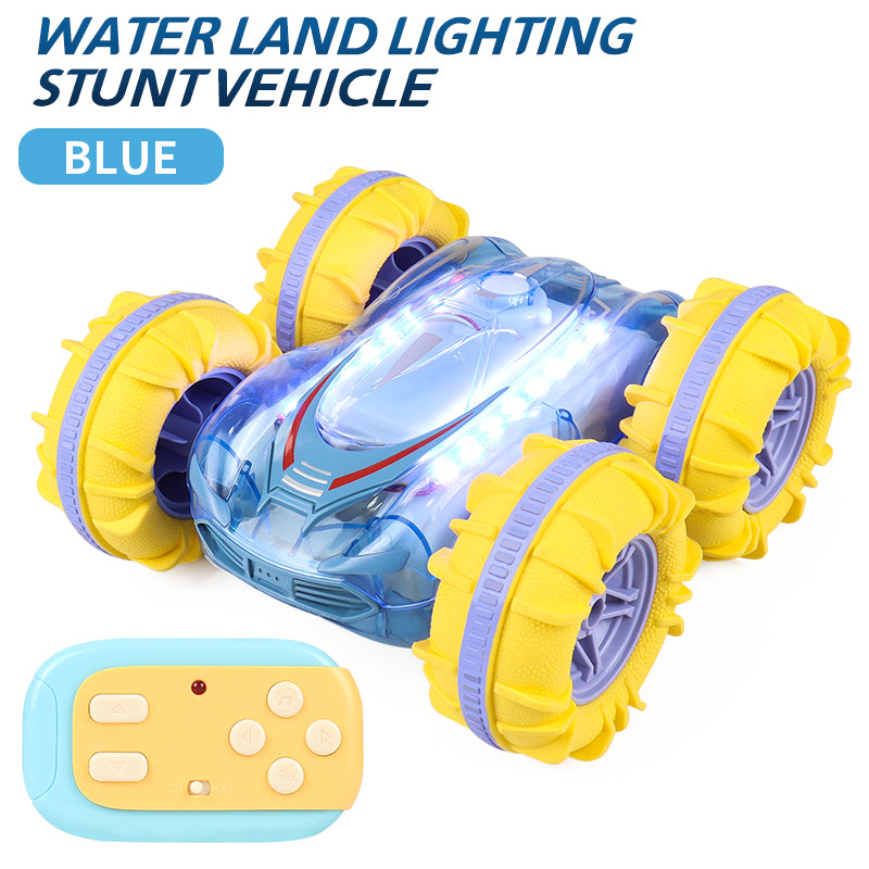 Yexmas Amphibious 4WD RC Stunt Car，Gesture RC Car with LED lights，360°Flip 2.4 GHz Remote Control Stunt Car, All Terrains Monster Truck ，Gift for Boys and Girls.