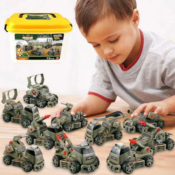 Yexmas 7-in-1 Take Apart Construction Truck Toy with Storage Box – STEM Learning Toy & DIY Building Play Set for 4 - 5 -6 - 7 - 8 Years Kids Boys Girls