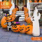 Yexmas Halloween Inflatables, 9 FT Long 4 Pumpkins with Cute White Ghost Outdoor Decorations, Built-in LEDs, Blow Up Party, Waterproof Yard, Garden, Lawn Decor