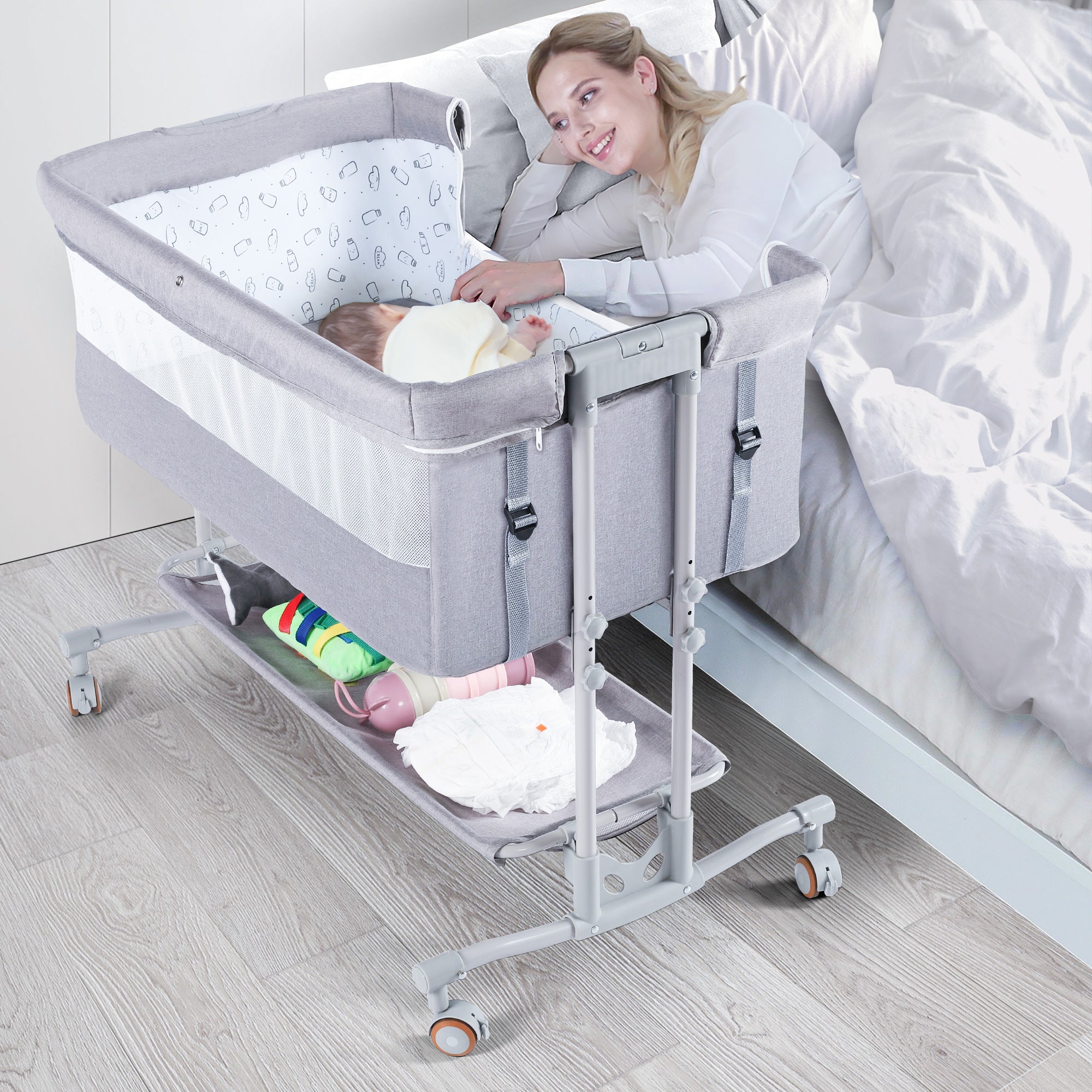 Bedside best sale crib cheap